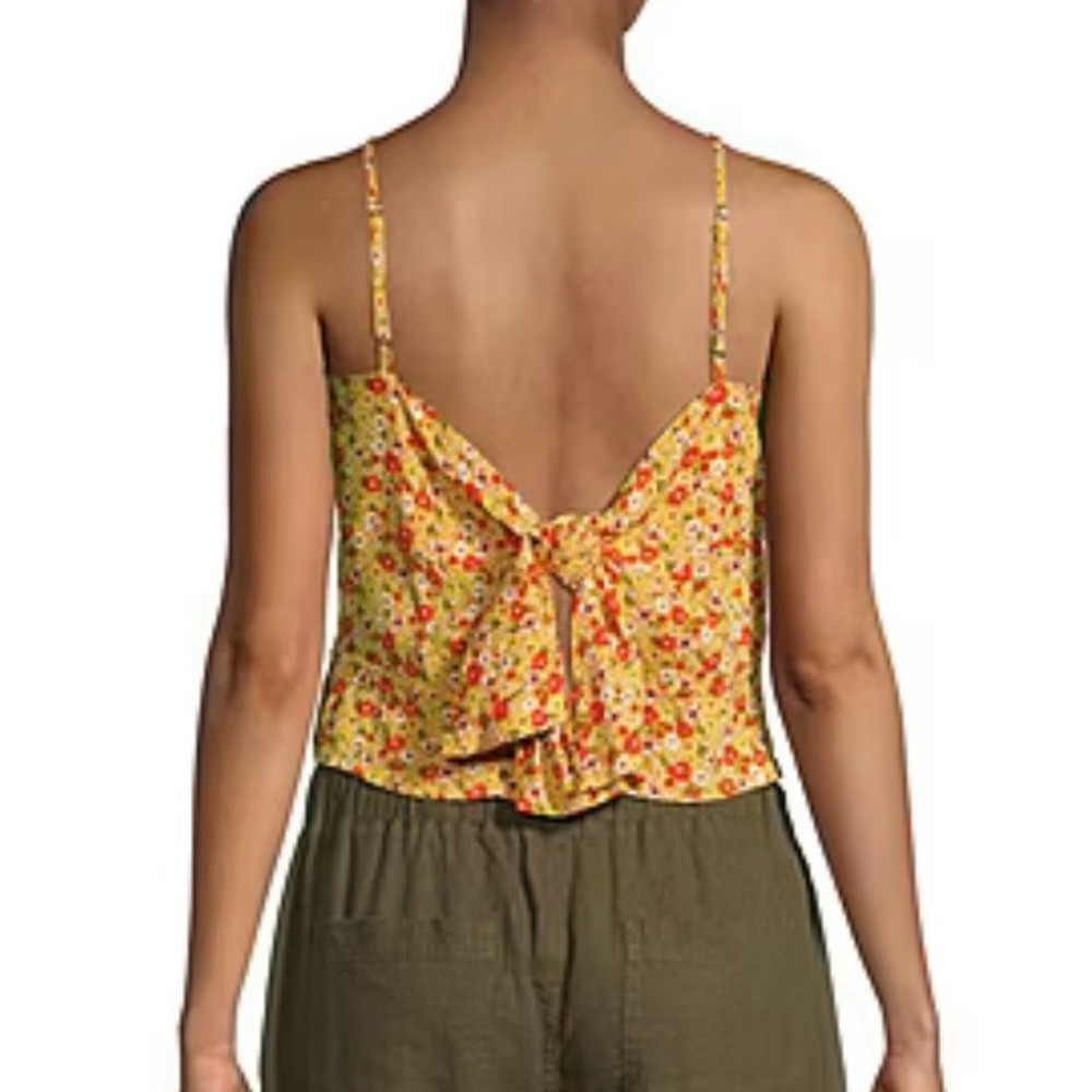 NWT ditsy floral print tie back AJC crop top S - Picture 2 of 10